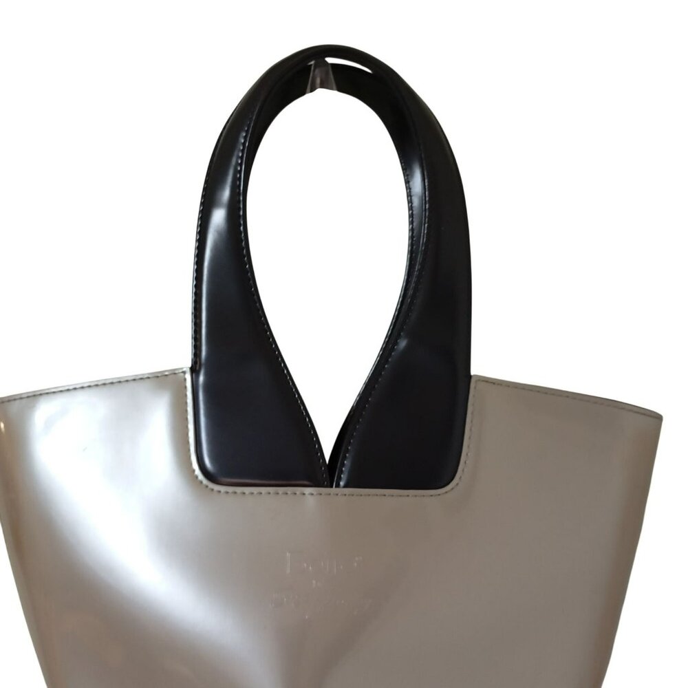 Beijo By Susan Handley Beige & Black Tote Bag With Metal Feet - Picture 3 of 12